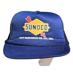 City Surburban Oil Co. Sunoco Trucker Hat Mesh Back Snapback Adjustable Rope